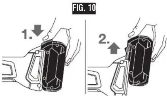 BOSCH GWS18V45CN - INSERTING AND RELEASING BATTERY PACK - 1