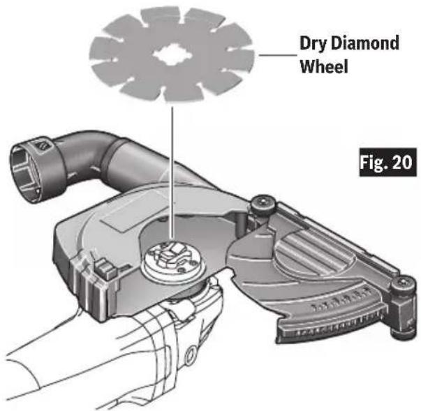 BOSCH GWX1350VSP - Installing Dry Diamond Wheel - 1