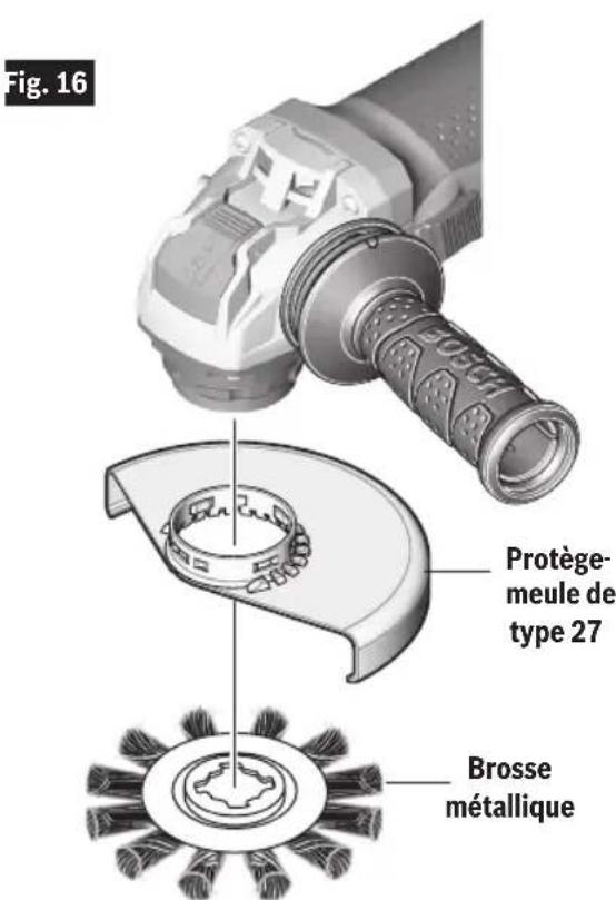 BOSCH GWX1350VSP - Montage de la Brosse métallique - 1