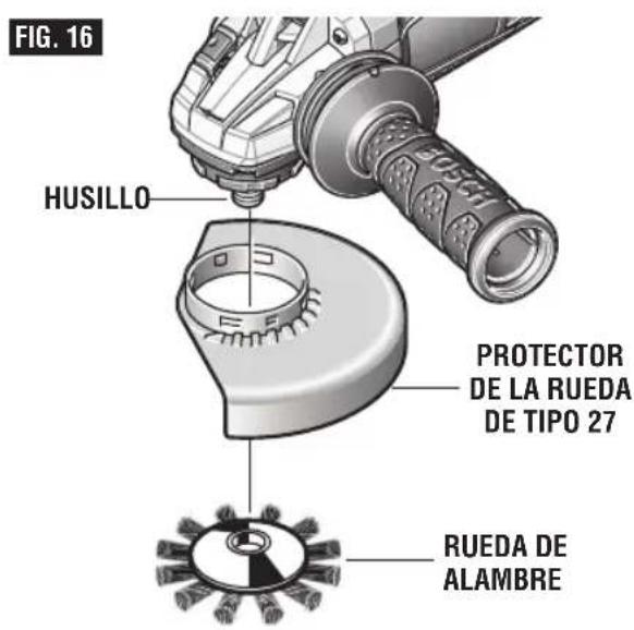 BOSCH GWS1360PD - Ensamblaje de la rueda de alambre - 1
