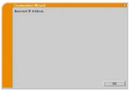 Christie LW551i - Message 8: Incorrect IP Address. - 1