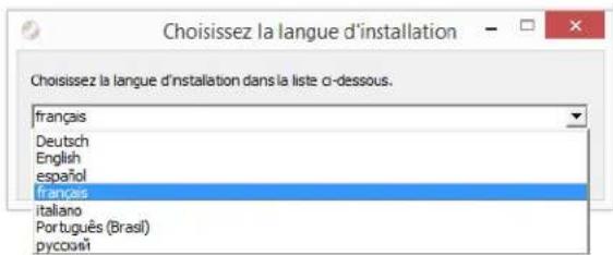 Choisissez la langue d'installation Français Deutsch English español français italiano Português (Brasil) pycosol