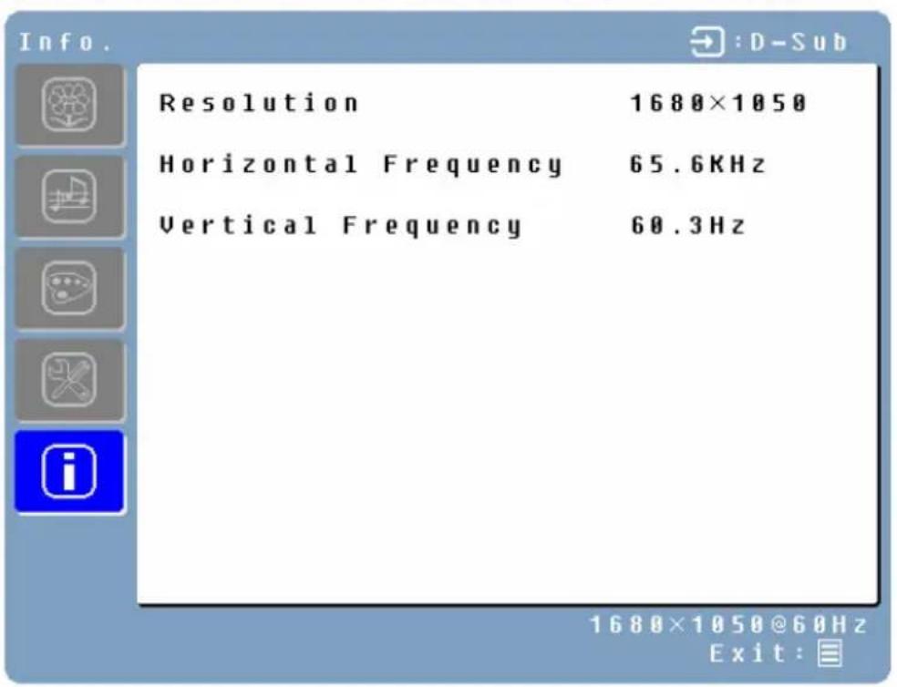 WESTINGHOUSE LCM22w3 - INFO Menu - 1