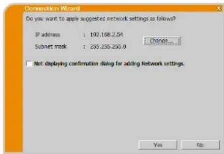 Christie LX601i - Viesti 6: Do you want to apply suggested network settings as follows? - 1