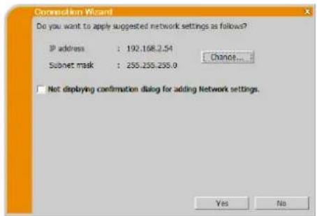 Christie LX601i - Message 6: Do you want to apply suggested network settings as follows? - 1