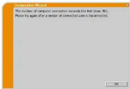 Christie LX601i - Message 2: The number of computer connection exceeds the limit (max. 50). - 1