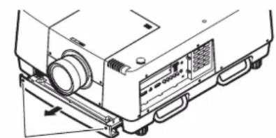 Christie LX1750 - 1) Pull out the air filter unit. - 1