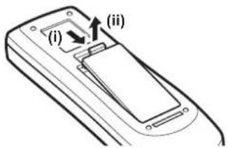 Christie LX1750 - Rimozione delle batterie Batterie del telecomando - 1