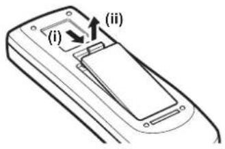 Christie LX1750 - Inserting and removing the batteries - 1