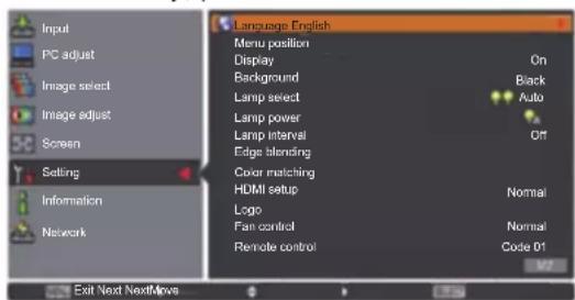 Christie LX1750 - 3) Press the  button. - 1