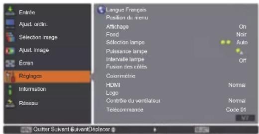 Christie LX1750 - 1) Appuyez sur la touche . - 1