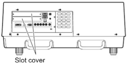Christie LX1750 - 1) Remove the slot cover. - 1