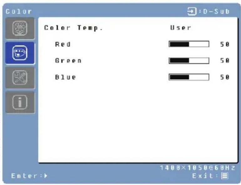 WESTINGHOUSE L2046NV - Color Menu - 1