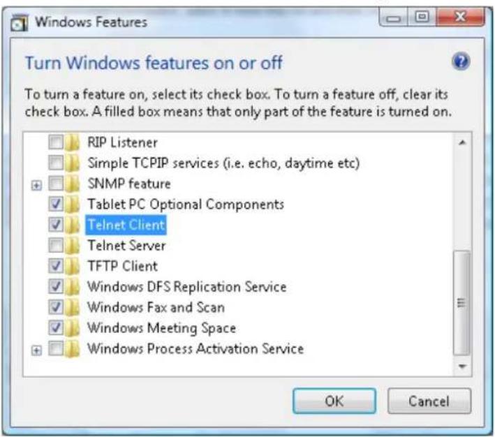 VIVITEK DU5671 - Comment faire pour avoir TELNET activé dans Windows 7 / 8 / 10 - 2