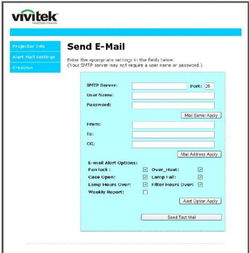 VIVITEK DU5671 - Préparation des alertes par e-mail - 2