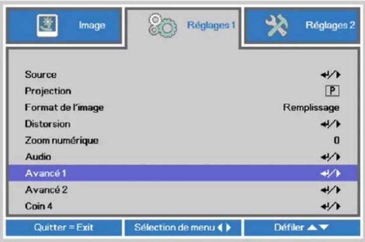 VIVITEK DU5671 - Configuration de la langue de l'OSD - 1