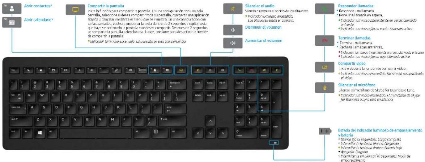 HP Wireless Premium - Teclado para colaboración inalámbrico HP - 1