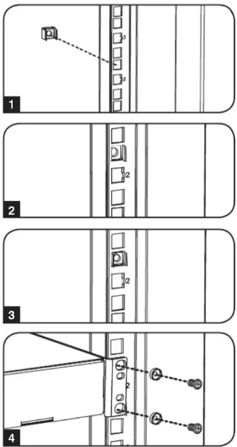 Tripp Lite SmartRack SRW6U - Para extraer las tuercas en jaula, siga los pasos 1 a 3 en sentido inverso - 1