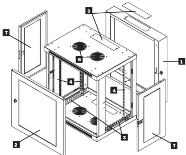 Tripp Lite SmartRack SRW18US13 - Identificacion de Caracteristicas - 1