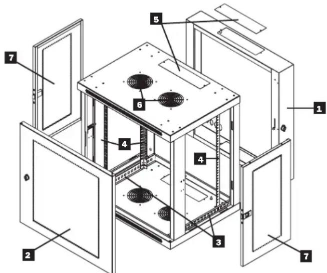 Tripp Lite SmartRack SRW18US13 - 3.Cxema pacnoJoxeHn yHKuOHaJIbHbIX 3JIeMeHTOB - 1