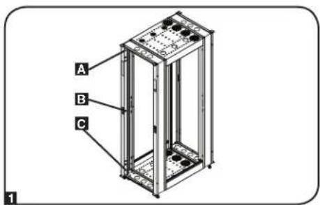 Tripp Lite SmartRack SR2000 - Réglage du rail avant - 1