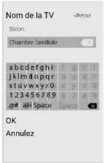 Nom de la TV Salon Chambre familiale abcdefghijklmnopqrstuvwxyz 123456789 @# @1 Space Space OK Annulez