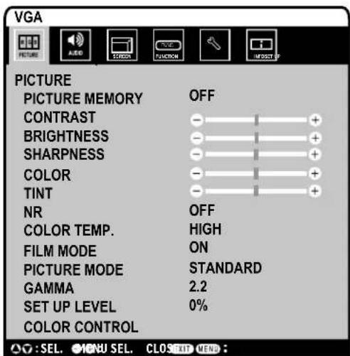NEC PlasmaSync 50XC10 - Using the OSD - 3