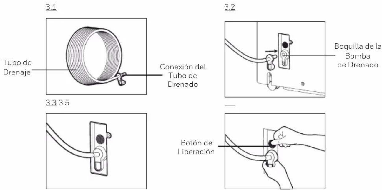 HONEYWELL DH70W - Drenaje de Agua Continuo – Usando la Opción de la Bomba de Desagüe (Tubo de Desagüe incluido) - 1