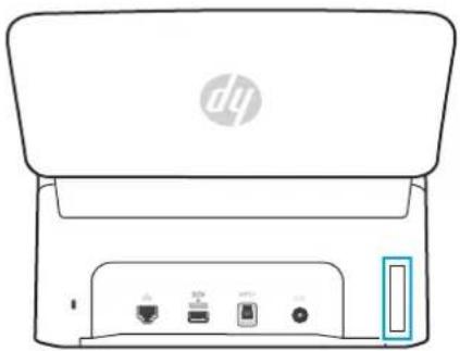 HP ScanJet Pro N4000 - Emplacement du numéro de série et du numéro de produit - 1