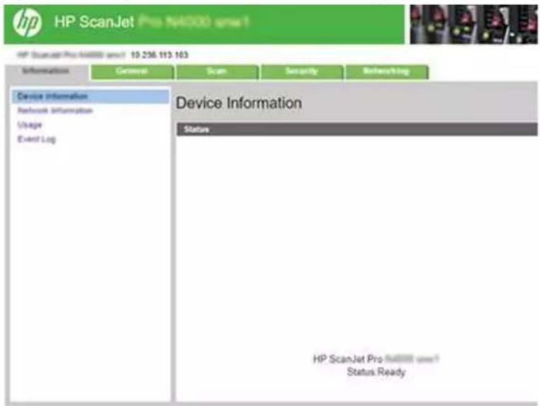 HP Scanjet Enterprise Flow N7000 snw1 - Etape 2 : Accès au serveur Web intégré (EWS) HP - 3
