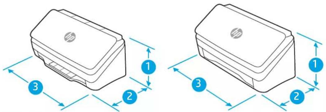 HP Scanjet Enterprise Flow 5000 S5 - Dimensions du produit - 1