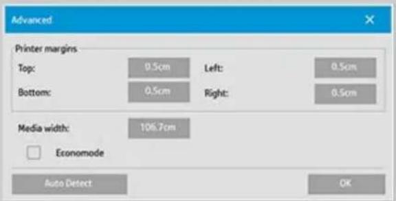 HP Designjet SD - définition des marges de l'imprimante - 1