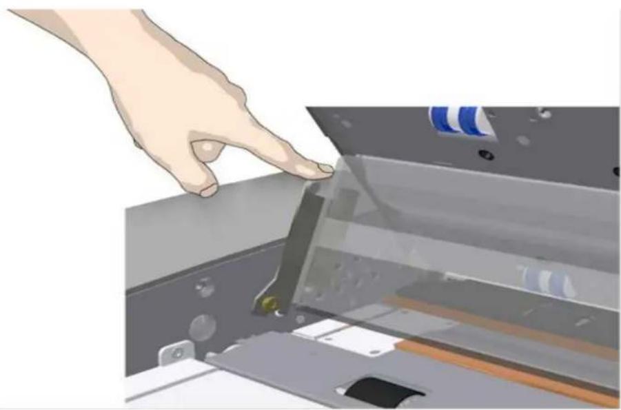 HP Designjet SD - Inclinez la plaque en verre vers l'arrière - 1