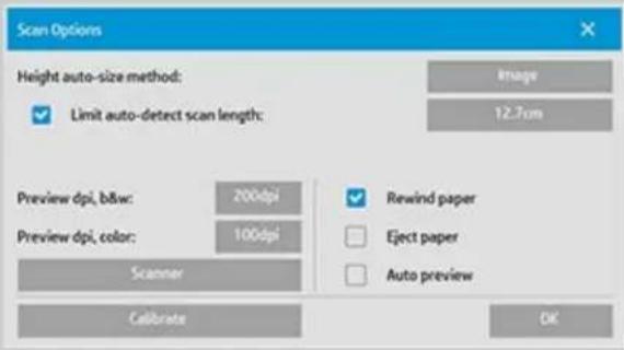 HP Designjet SD - accès aux options de configuration spéciales du scanneur - 1