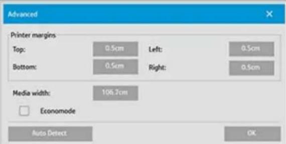 HP Designjet SD - consultation et accès aux paramètres de largeur du support de l'imprimante - 4