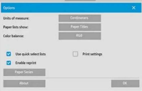 HP Designjet SD - options del'interfaceutilisateur - 1