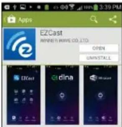 AIPTEK PocketCinema A100W - Installer EZCast depuis Google Play™ (pour apparéils Android) - 2