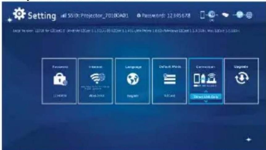 AIPTEK PocketCinema A100W - Menu impostazioni di EZCast - 1