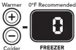 Warmer + - Colder 0°F Recommended FREEZER