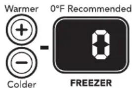 Warmer + - Colder - 0°F Recommended FREEZER