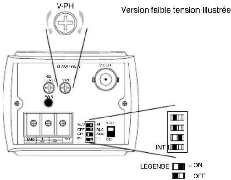 HONEYWELL HCM384L - DANGER ! Le commutateur LL/INT doit être réglé sur INT lorsqu'il fonctionne sous 12 VCC. - 1