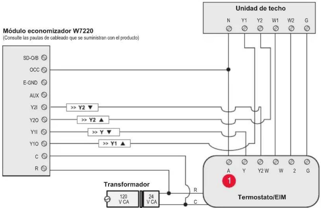 HONEYWELL YTHM5421R1010 - Guias de cableado del modulo economizador - 2