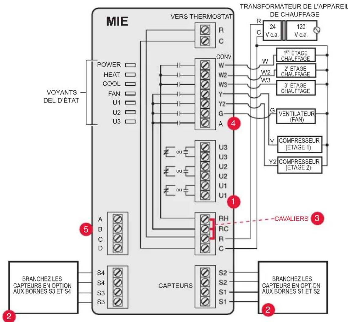 HONEYWELL YTHM5421R1010 - Guide de câblage du MIE — systèmes conventionnels - 1