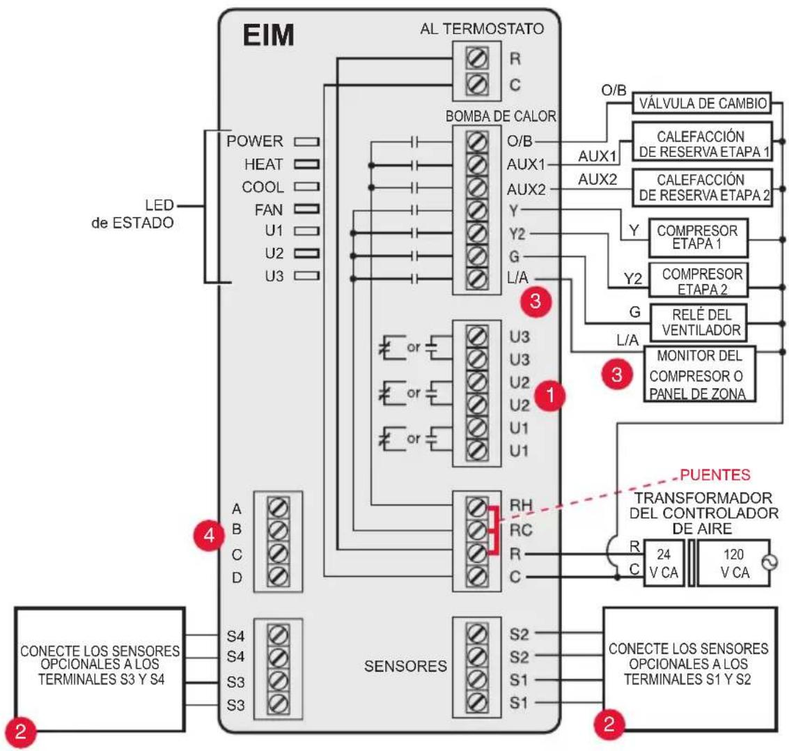 HONEYWELL YTHM5421R1010 - Guía de cableado del EIM — sistemas de bombas de calor - 1