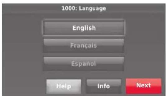 HONEYWELL YTHM5421R1010 - Follow prompts on the screen to select appropriate options. - 1