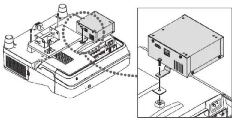 NEC NP01SW1 - 4-2. En cas de fixation du boîtier du récepteur à l'unité à monter au plafond - 1