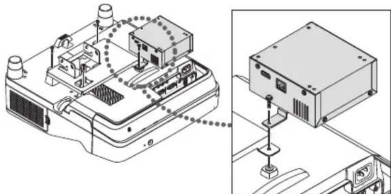 NEC NP01SW1 - 4-2. Si fija la caja del receptor a la unidad de montaje en techo - 1