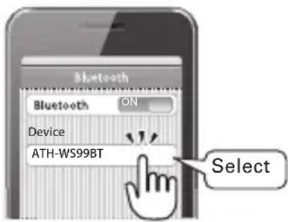 Bluetooth ON Device ATH-WS99BT Select
