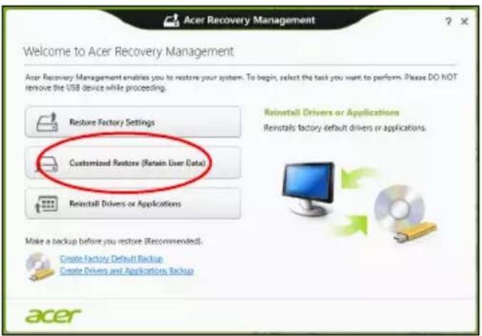 ACER Aspire Z3605 - Benutzerdefinierte Wiederherstellung mit Acer Recovery Management - 1