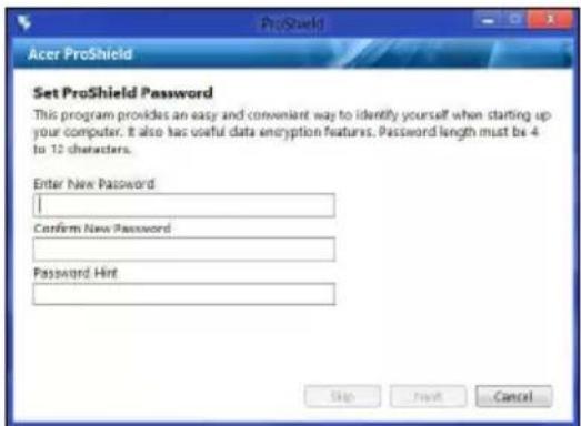 ACER Aspire Z3605 - Opsaetning af ProShield - 2